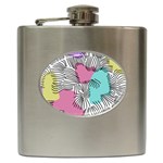 Lines Line Art Pastel Abstract Multicoloured Surfaces Art Hip Flask (6 oz) Front