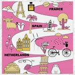 Roadmap Trip Europe Italy Spain France Netherlands Vine Cheese Map Landscape Travel World Journey Canvas 12  x 12  11.4 x11.56  Canvas - 1