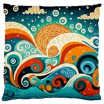 Waves Ocean Sea Abstract Whimsical Abstract Art Pattern Abstract Pattern Nature Water Seascape 16  Baby Flannel Cushion Case (Two Sides) Back