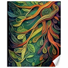 Outdoors Night Setting Scene Forest Woods Light Moonlight Nature Wilderness Leaves Branches Abstract Canvas 16  X 20 