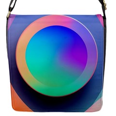 Circle Colorful Rainbow Spectrum Button Gradient Flap Closure Messenger Bag (s) by Maspions