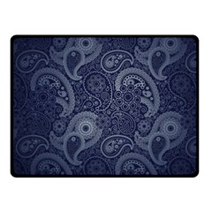 Blue Paisley Texture, Blue Paisley Ornament Two Sides Fleece Blanket (small)
