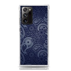 Blue Paisley Texture, Blue Paisley Ornament Samsung Galaxy Note 20 Ultra Tpu Uv Case