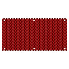 Christmas Pattern, Fabric Texture, Knitted Red Background Banner And Sign 6  X 3 