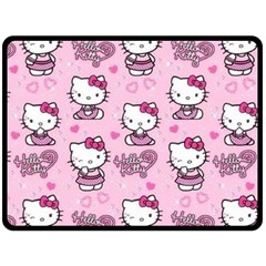 Cute Hello Kitty Collage, Cute Hello Kitty Two Sides Fleece Blanket (large)