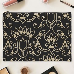 Decorative Ornament Texture, Retro Floral Texture, Vintage Texture, Gray Cosmetic Bag (xxxl)
