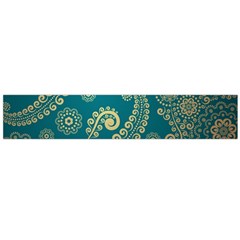 European Pattern, Blue, Desenho, Retro, Style Large Premium Plush Fleece Scarf 