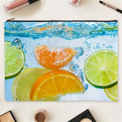 Fruits, Fruit, Lemon, Lime, Mandarin, Water, Orange Cosmetic Bag (xxxl)