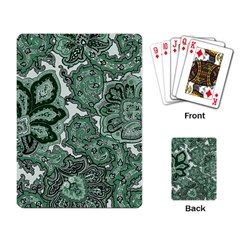 Green Ornament Texture, Green Flowers Retro Background Playing Cards Single Design (rectangle)