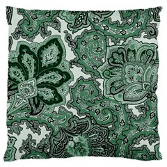 Green Ornament Texture, Green Flowers Retro Background Large Cushion Case (one Side)