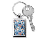 Berries Foliage Seasons Branches Seamless Background Nature Key Chain (Rectangle) Front