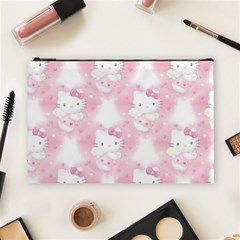 Hello Kitty Pattern, Hello Kitty, Child, White, Cat, Pink, Animal Cosmetic Bag (large)