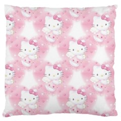 Hello Kitty Pattern, Hello Kitty, Child, White, Cat, Pink, Animal Large Cushion Case (two Sides)