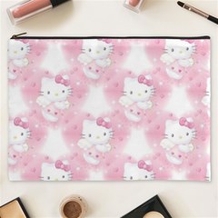 Hello Kitty Pattern, Hello Kitty, Child, White, Cat, Pink, Animal Cosmetic Bag (xxxl)