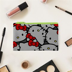 Hello Kitty, Pattern, Red Cosmetic Bag (xs)