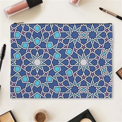 Islamic Ornament Texture, Texture With Stars, Blue Ornament Texture Cosmetic Bag (xl)