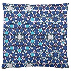 Islamic Ornament Texture, Texture With Stars, Blue Ornament Texture Standard Premium Plush Fleece Cushion Case (two Sides)