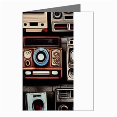 Retro Cameras Old Vintage Antique Technology Wallpaper Retrospective Greeting Cards (pkg Of 8) by Grandong