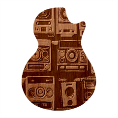 Retro Cameras Old Vintage Antique Technology Wallpaper Retrospective Guitar Shape Wood Guitar Pick Holder Case And Picks Set by Grandong