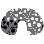 Abstract Nature Black White Travel Neck Pillow Back