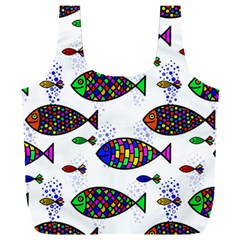Fish Abstract Colorful Full Print Recycle Bag (xxl) by Maspions