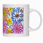 Bloom Flora Pattern Printing White Mug Right