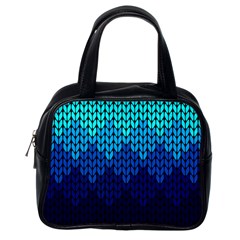 Blue Gradient Knit Pattern Classic Handbag (one Side) by quinncafe82