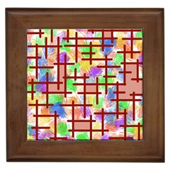 Pattern-repetition-bars-colors Framed Tile