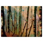 Woodland Woods Forest Trees Nature Outdoors Mist Moon Background Artwork Book Premium Plush Fleece Blanket (Extra Small) 40 x30  Blanket Front