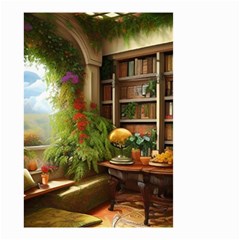 Room Interior Library Books Bookshelves Reading Literature Study Fiction Old Manor Book Nook Reading Small Garden Flag (two Sides)