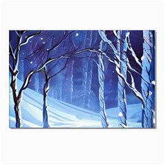 Landscape Outdoors Greeting Card Snow Forest Woods Nature Path Trail Santa s Village Postcard 4 x 6  (pkg Of 10) by Posterlux