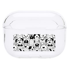 Seamless Pattern With Black White Doodle Dogs Hard Pc Airpods Pro Case