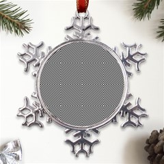 Abstract Diagonal Stripe Pattern Seamless Metal Large Snowflake Ornament
