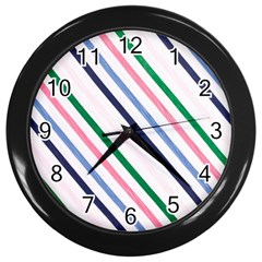 Retro Vintage Stripe Pattern Abstract Wall Clock (black)