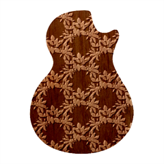 Floral Geometry Guitar Shape Wood Guitar Pick Holder Case And Picks Set by Sparkle
