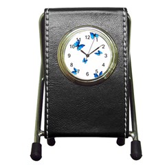 Butterfly-blue-phengaris Pen Holder Desk Clock
