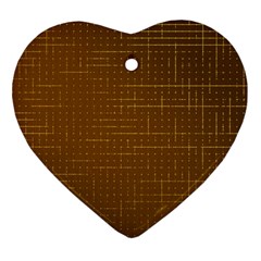 Anstract Gold Golden Grid Background Pattern Wallpaper Heart Ornament (two Sides) by Maspions