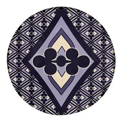 Pattern Design Scrapbooking Round Glass Fridge Magnet (4 Pack)