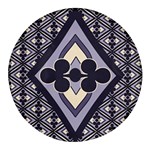 Pattern Design Scrapbooking Round Glass Fridge Magnet (4 pack) Front