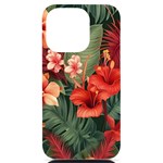 Tropical Flower Bloom iPhone 14 Pro Black UV Print Case Front