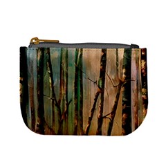 Woodland Woods Forest Trees Nature Outdoors Cellphone Wallpaper Mist Moon Background Artwork Book Co Mini Coin Purse by Grandong
