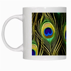 Peacock Pattern White Mug