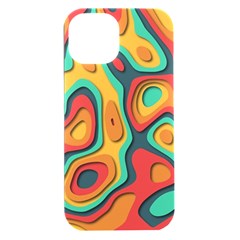 Paper Cut Abstract Pattern Iphone 15 Plus Black Uv Print Pc Hardshell Case