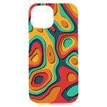 Paper Cut Abstract Pattern iPhone 15 Plus Black UV Print PC Hardshell Case Front