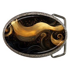 Abstract Gold Wave Background Belt Buckles by Maspions