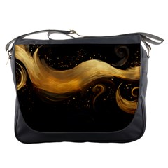 Abstract Gold Wave Background Messenger Bag by Maspions