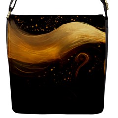 Abstract Gold Wave Background Flap Closure Messenger Bag (s) by Maspions