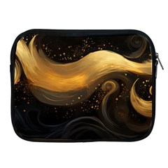 Abstract Gold Wave Background Apple Ipad 2/3/4 Zipper Cases by Maspions
