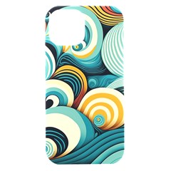 Wave Waves Ocean Sea Abstract Whimsical Iphone 15 Black Uv Print Pc Hardshell Case