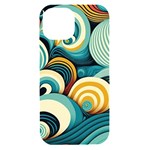 Wave Waves Ocean Sea Abstract Whimsical iPhone 15 Black UV Print PC Hardshell Case Front